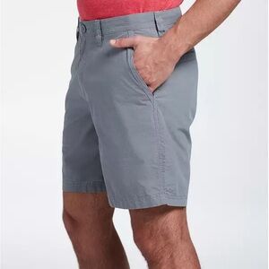 NWT Columbia Men’s Washed Out Flat Front Grey Ash Khaki Shorts Chinos 38 10L